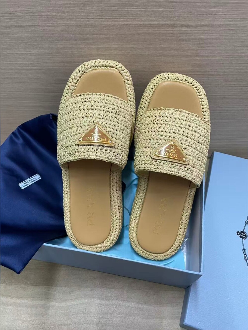 Prada Crochet Platform Sandals - Picture 1 of 8